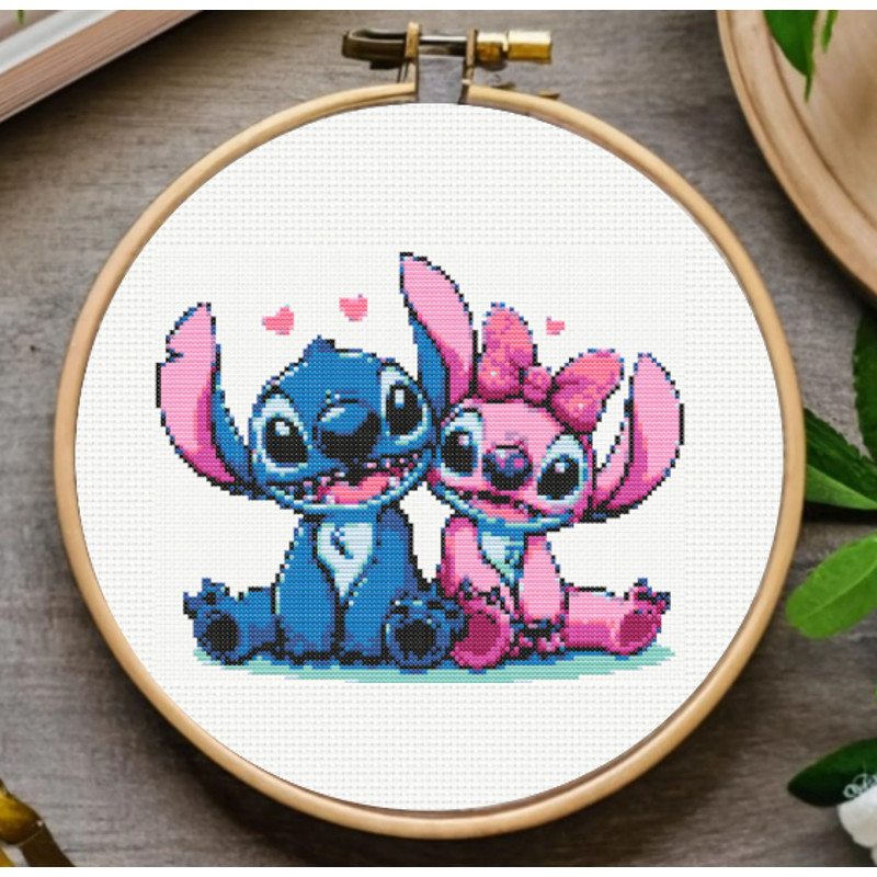 Stitch Cross Stitch Pattern 4 Stitch And Angel Bundle Set Instant Download 1