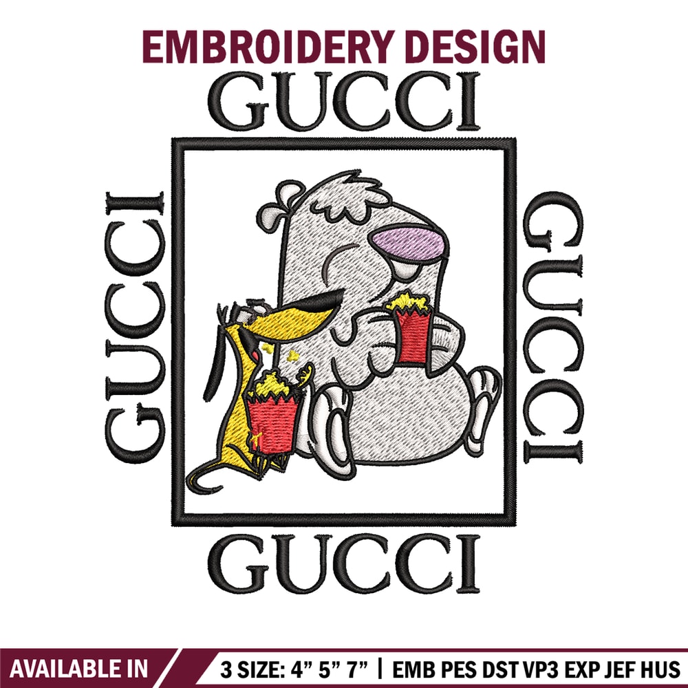Cartoon Gucci Embroidery design, Cartoon Gucci Embroidery, cartoon design, Embroidery File, Gucci logo, Instant download.jpg