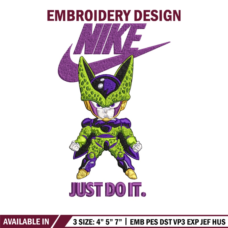 Cell dragon ball Embroidery design, dragon ball Embroidery, Nike design, Embroidery file, anime logo. Instant download..jpg