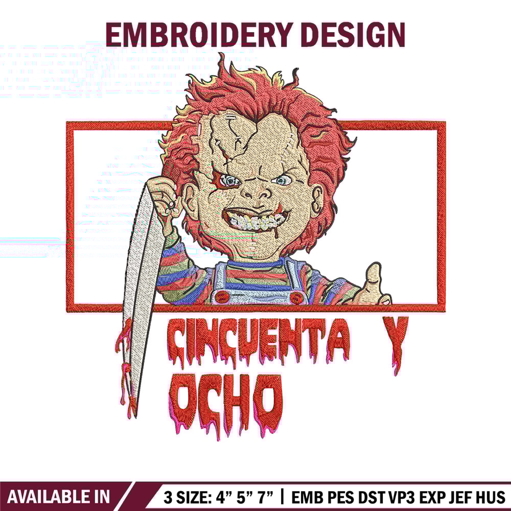 Chucky box Embroidery Design, Horror Embroidery, Embroidery File, Anime Embroidery, Anime shirt, Digital download.jpg