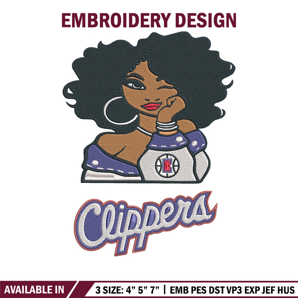 Clippers girl embroidery design, NBA embroidery,Sport embroidery,Embroidery design,Logo sport embroidery.jpg