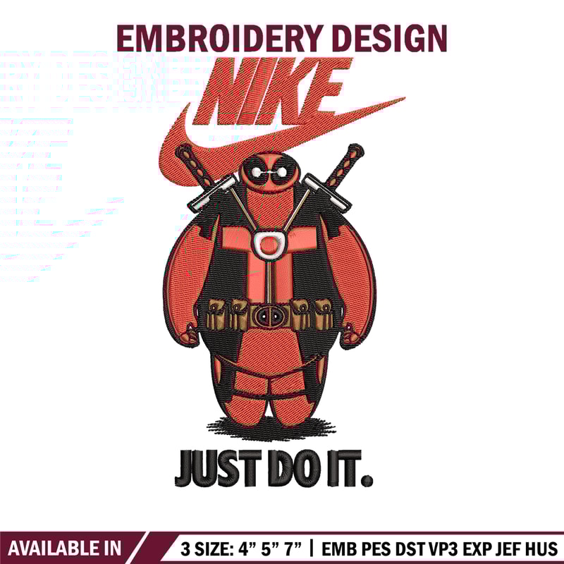 Deadpool funny Nike Embroidery design, Deadpool funny Embroidery, Nike design, Embroidery file, Instant download..jpg