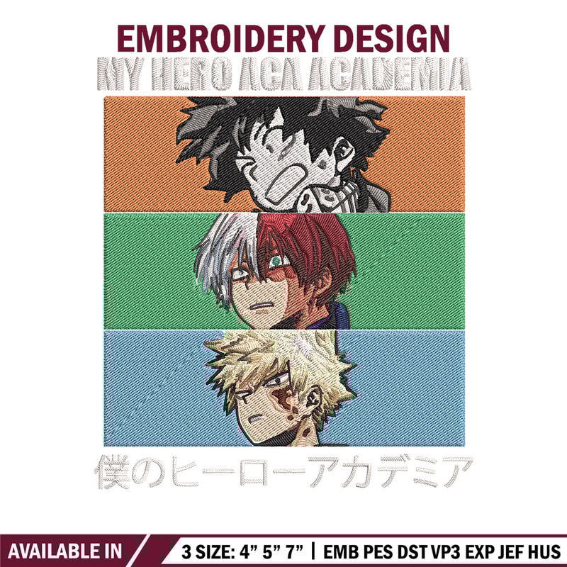Deku friends Embroidery Design, Mha Embroidery, Embroidery File, Anime Embroidery, Anime shirt, Digital download.jpg