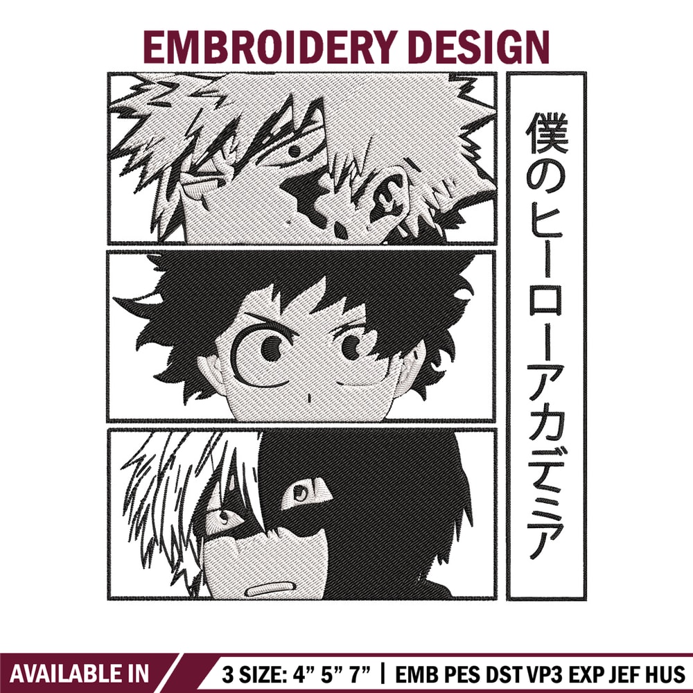 Deku friends Embroidery Design, Mha Embroidery, Embroidery File, Anime Embroidery, Anime shirt,Digital download..jpg