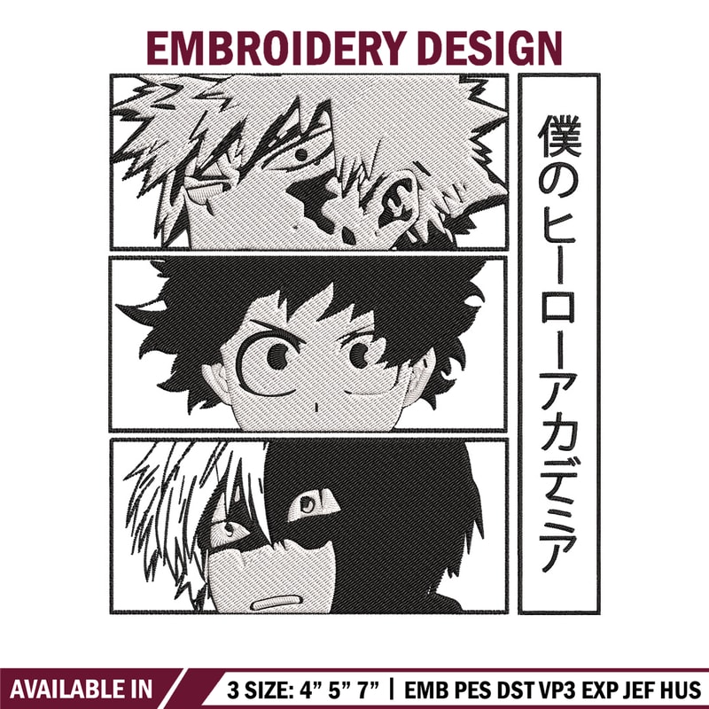 Deku friends Embroidery Design, Mha Embroidery, Embroidery File, Anime Embroidery, Anime shirt,Digital download..jpg
