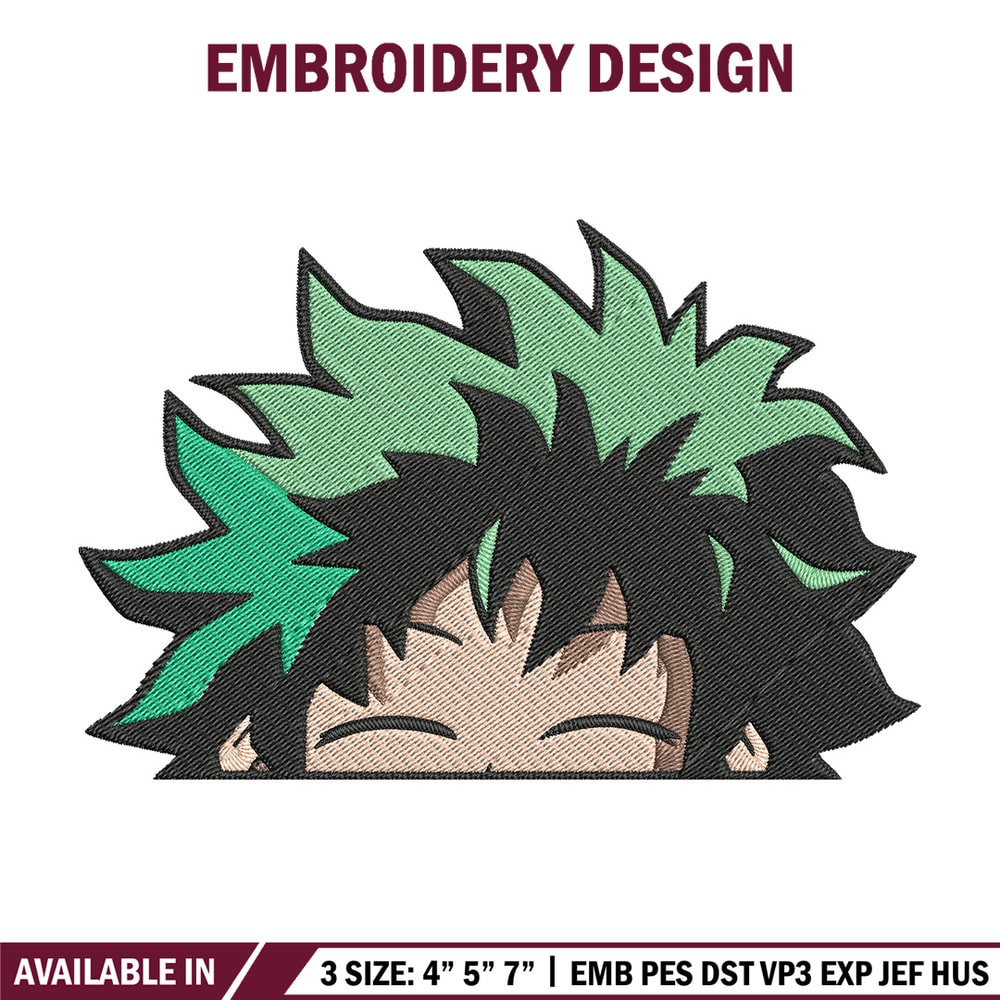 Deku Peek Embroidery Design, Mha Embroidery, Embroidery File, Anime Embroidery, Anime shirt, Digital download..jpg