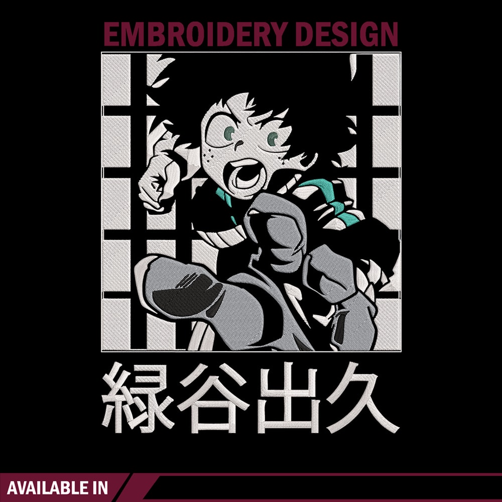 Deku poster Embroidery Design, Mha Embroidery, Embroidery File, Anime Embroidery,Anime shirt, Digital download..jpg