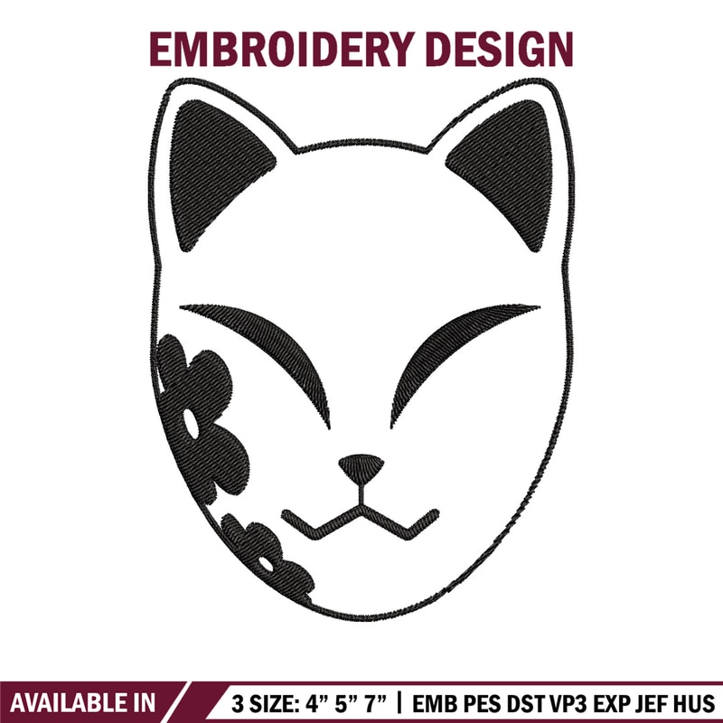 Demon Slayer mask Embroidery Design, Demon slayer Embroidery, Embroidery File, Anime Embroidery, Digital download.jpg