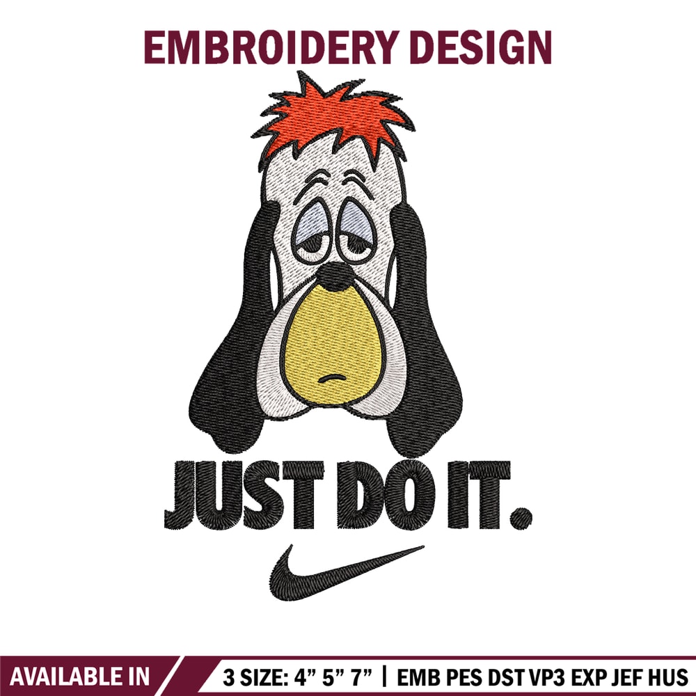 Droopy Just Rick It Embroidery design, Cartoon funny Embroidery, Logo Nike design, Embroidery file, Instant download..jpg