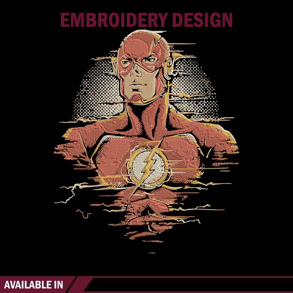 Flash poster Embroidery Design, DC comics Embroidery, Embroidery File, Anime Embroidery, Anime shirt, Digital download.jpg