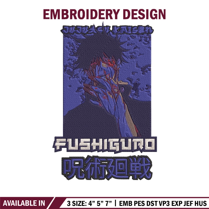 Fushiguro Embroidery Design,Jujutsu Embroidery, Embroidery File, Anime Embroidery, Anime shirt, Digital download.jpg