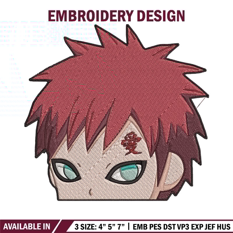 Gaara Peeker Embroidery Design, Naruto Embroidery, Embroidery File, Anime Embroidery,Anime shirt, Digital download.jpg