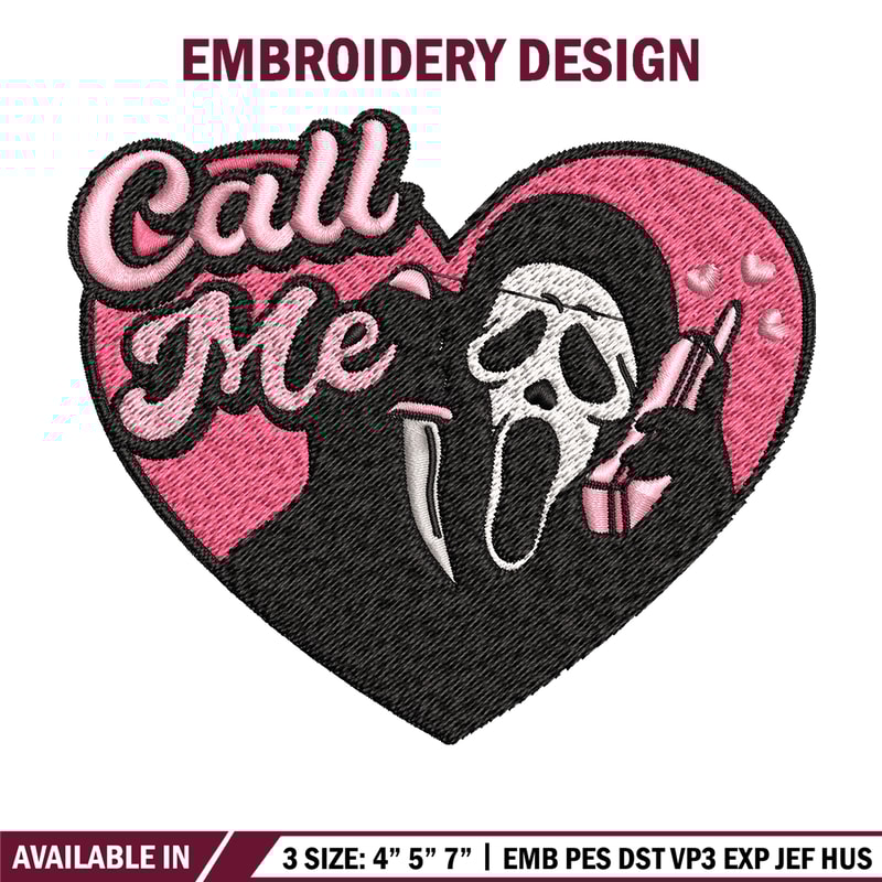 Ghostface Scream Embroidery design, Horror Embroidery, Embroidery File, logo design, logo shirt, Digital download..jpg