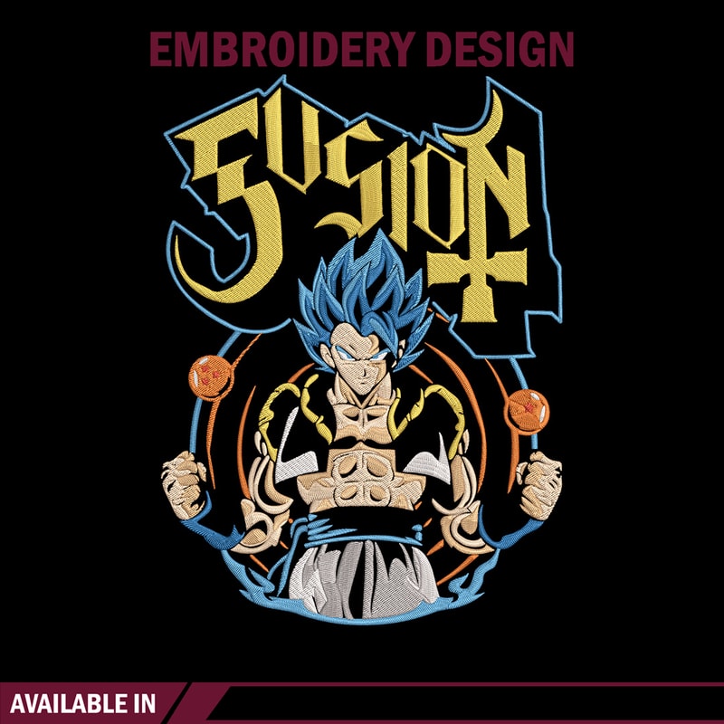 Gogeta Embroidery Design, Dragonball Embroidery, Embroidery File, Anime Embroidery, Anime shirt, Digital download..jpg