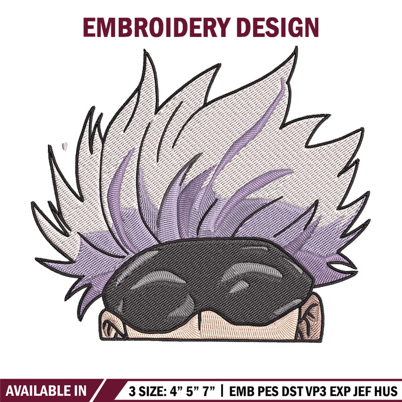 Gojo Peeker Embroidery Design, Jujutsu Embroidery, Embroidery File, Anime Embroidery, Anime shirt, Digital download..jpg