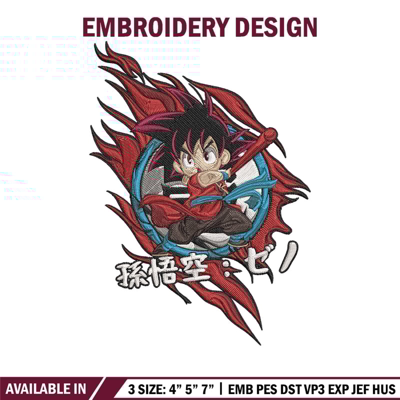 Goku chibi Embroidery Design, Dragonball Embroidery,Embroidery File, Anime Embroidery, Anime shirt, Digital download.jpg