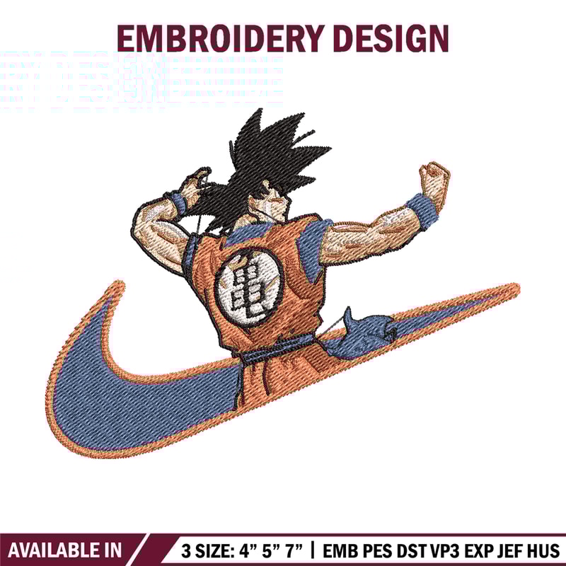 Goku Nike embroidery design, Dragon ball embroidery, Nike design, anime design, anime shirt, Digital download.jpg