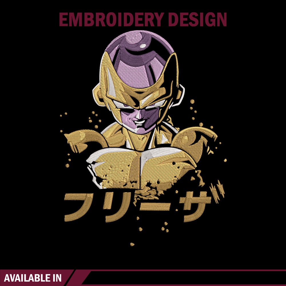 Golden Frieza Embroidery Design, Dragonball Embroidery, Embroidery File, Anime Embroidery, Anime shirt, Digital download.jpg
