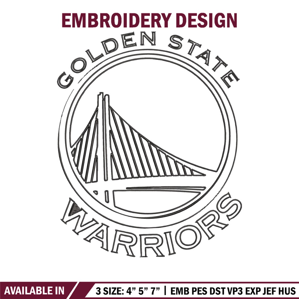 Golden State Warriors logo embroidery design, NBA embroidery, Sport embroidery, Embroidery design,Logo sport embroidery.jpg