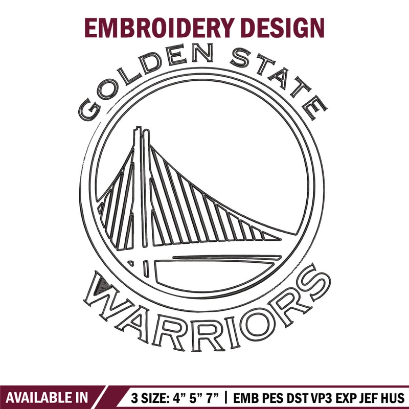 Golden State Warriors logo embroidery design, NBA embroidery, Sport embroidery, Embroidery design,Logo sport embroidery.jpg