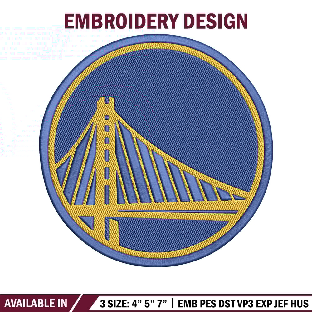 Golden State Warriors logo embroidery design, NBA embroidery,Sport embroidery, Embroidery design,Logo sport embroidery..jpg