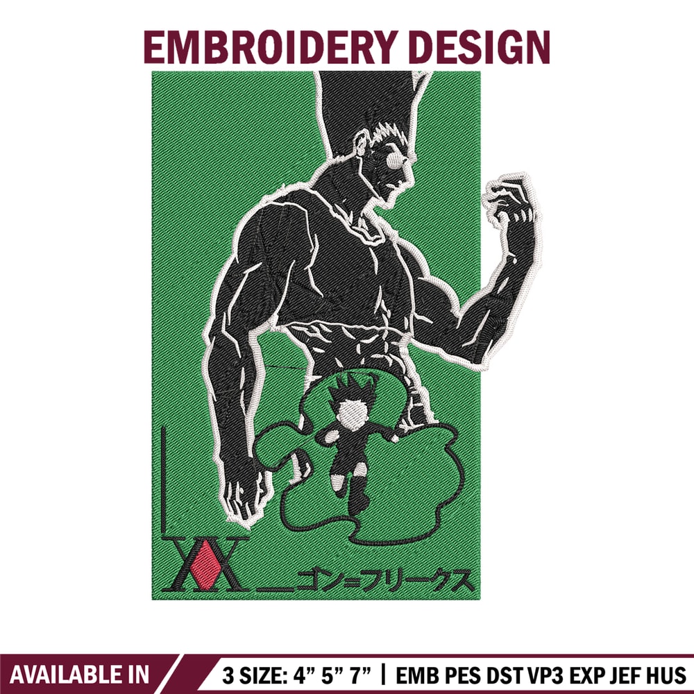 Gon poster Embroidery Design, Hunter x hunter Embroidery,Embroidery File, Anime Embroidery, Anime shirt,Digital download.jpg