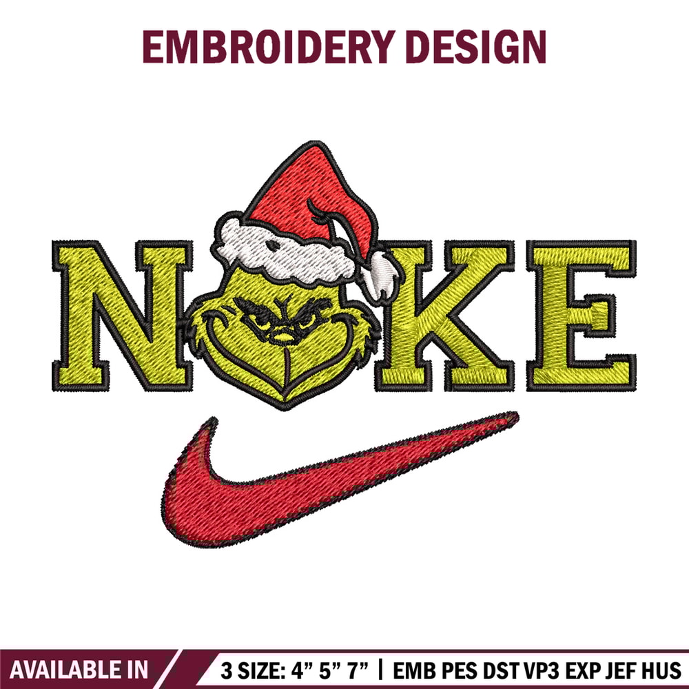 Grinch chrismas nike Embroidery Design, Nike Embroidery, Brand Embroidery, Embroidery File, Logo shirt, Digital download.jpg
