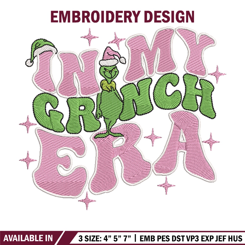Grinch era embroidery design, Grinch embroidery, Chrismas design, Embroidery shirt, Embroidery file, Digital download..jpg