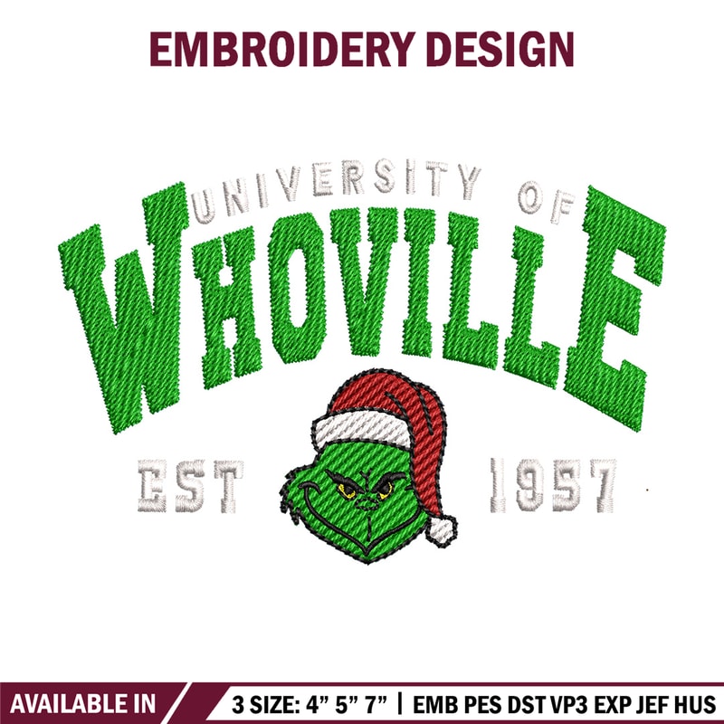 Grinch est1957 embroidery design, Grinch embroidery, Chrismas design, Embroidery file, Embroidery shirt,Digital download.jpg