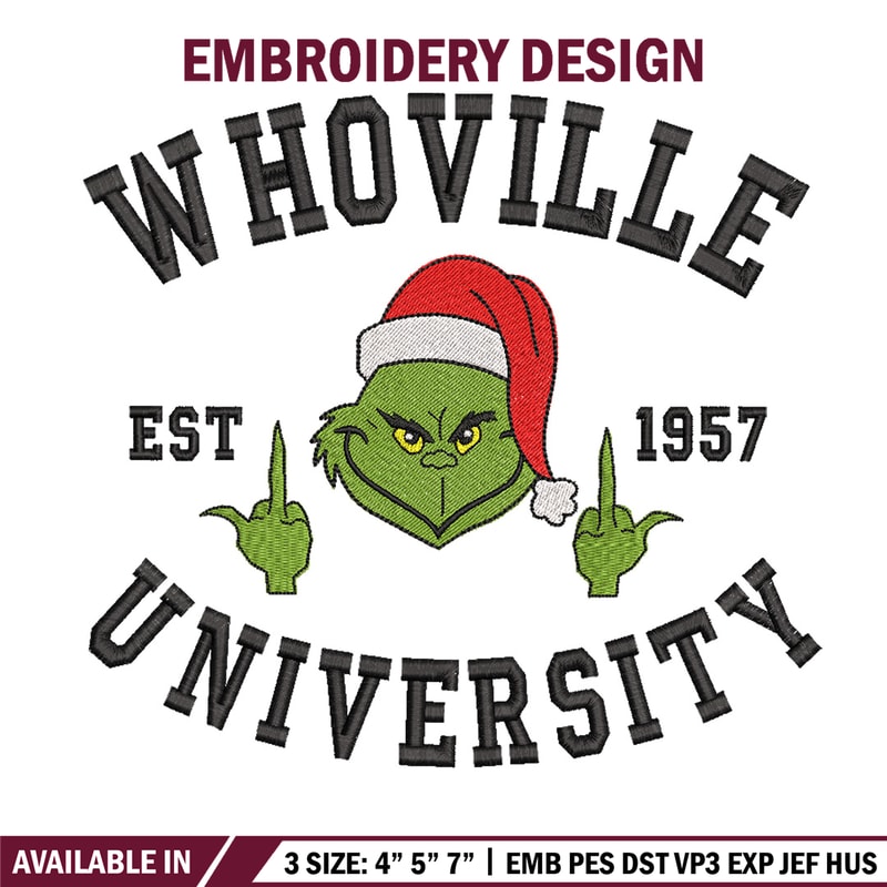 Grinch est1957 embroidery design, Grinch embroidery, Chrismas design, Embroidery file,Embroidery shirt, Digital download.jpg