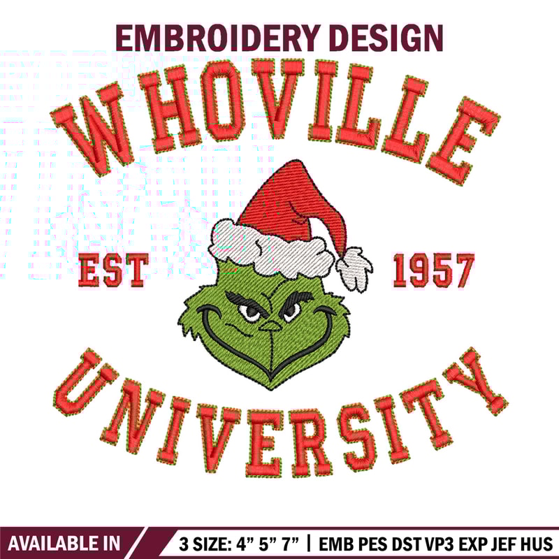 Grinch est1957 embroidery design, Grinch embroidery, Chrismas design, Embroidery shirt, Embroidery file,Digital download.jpg