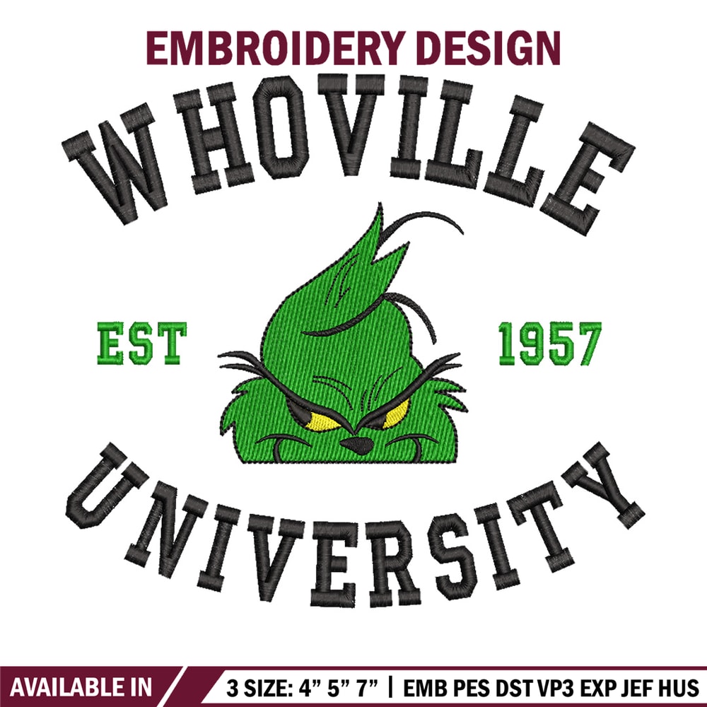 Grinch est1957 embroidery design,Grinch embroidery, Chrismas design, Embroidery file, Embroidery shirt, Digital download.jpg