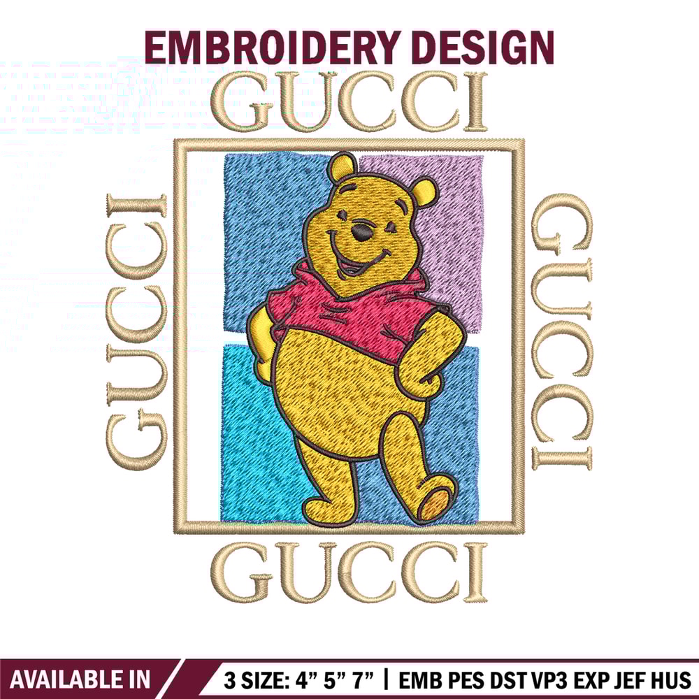 Gucci Winnie Pooh Embroidery design, Winnie Pooh Embroidery, cartoon design, Embroidery File, Digital download..jpg