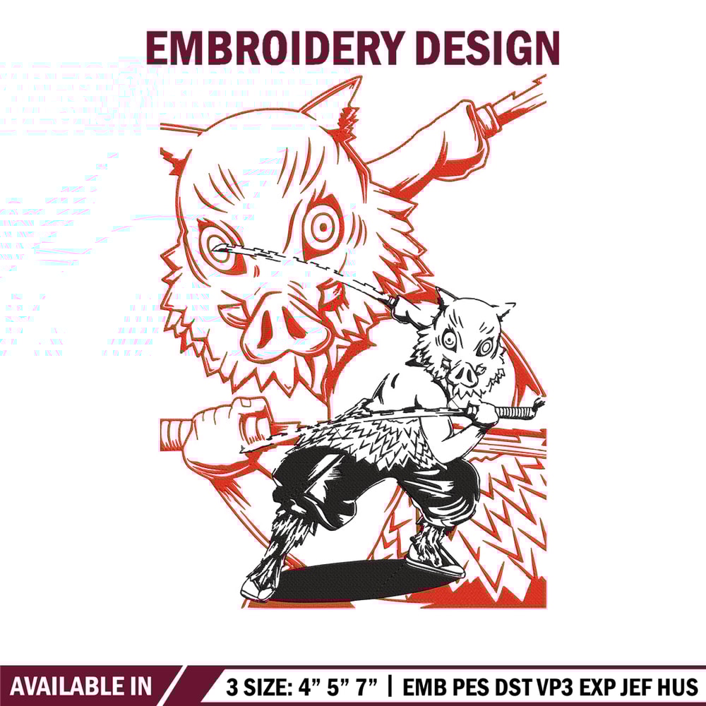 Hashibira Inosuke Embroidery Design, Demon slayer Embroidery, Embroidery File, Anime Embroidery, Digital download.jpg