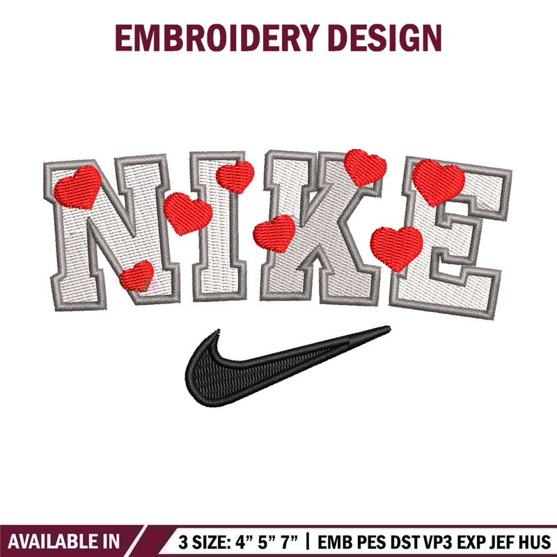 Heart nike embroidery design, Heart embroidery, Nike design, Embroidery shirt, Embroidery file,Digital download.jpg