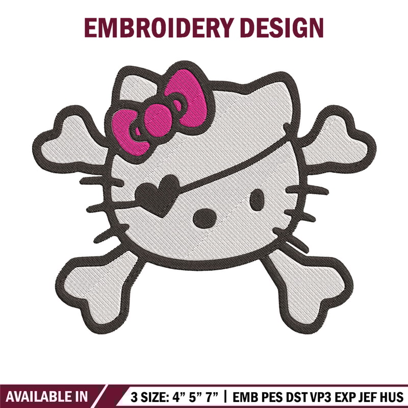 Hello kitty logo Embroidery Design, Hello kitty Embroidery, Embroidery File, Anime Embroidery, Digital download..jpg