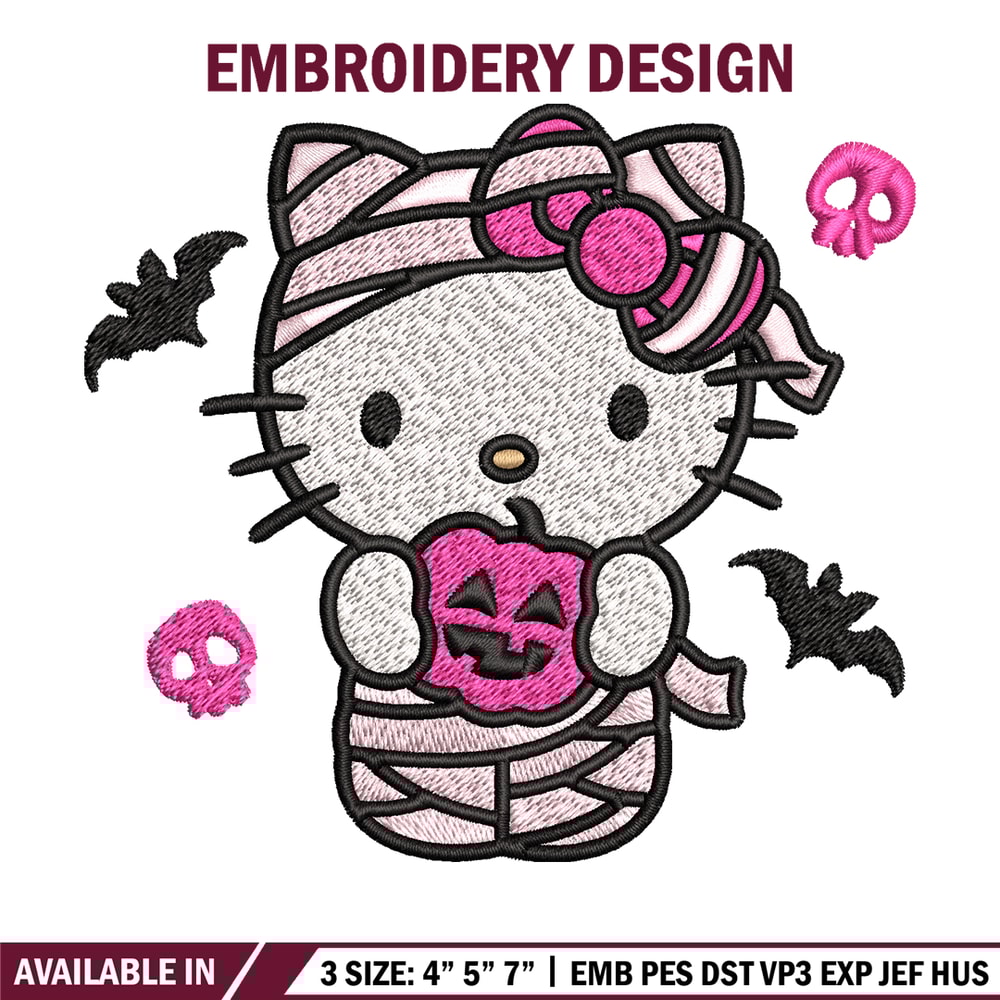 Hello Kitty Mummy Embroidery design, Hello Kitty Embroidery, Embroidery File, cartoon design, Digital download..jpg