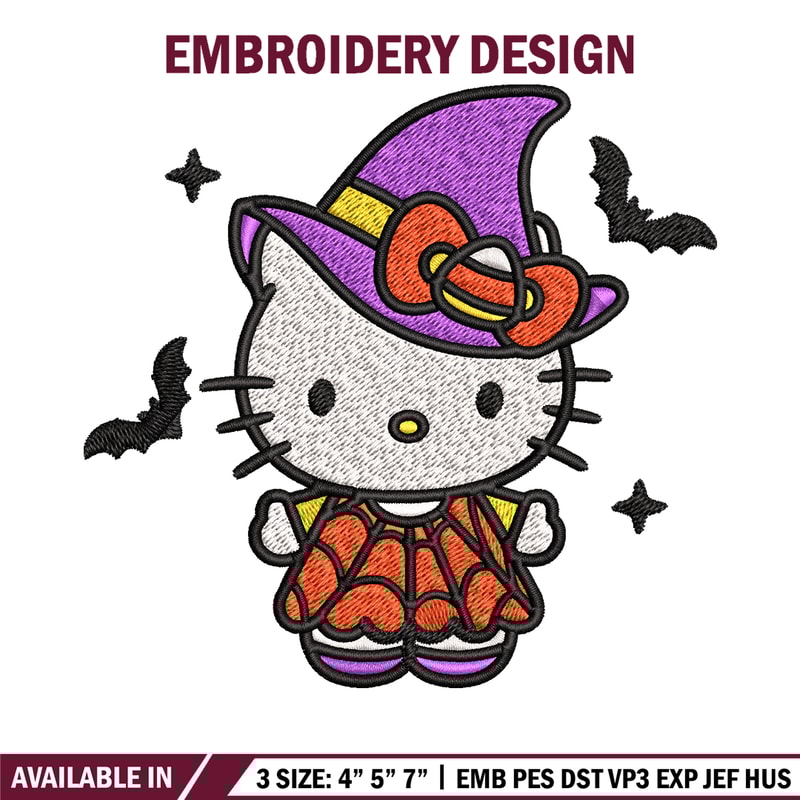 Hello kitty witch Embroidery design, Hello kitty Embroidery, cartoon design, Embroidery File, Digital download.jpg