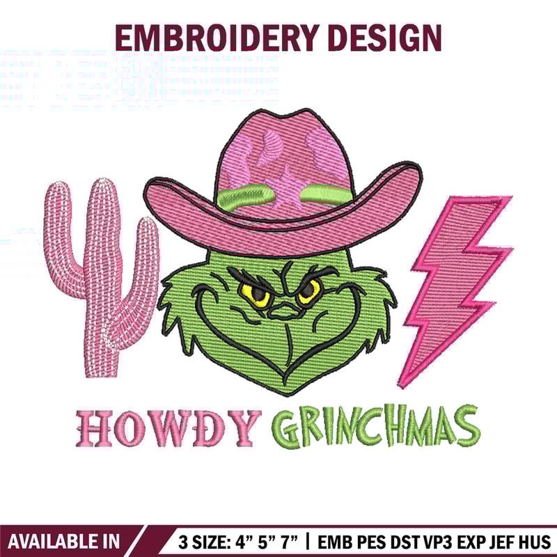 Howdy grinch embroidery design, Grinch embroidery, Chrismas design,Embroidery shirt, Embroidery file, Digital download.jpg
