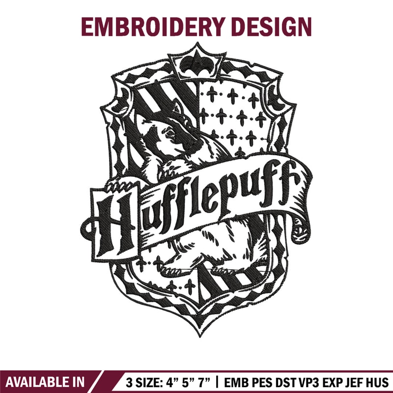 Hufflepuff Embroidery Design, logo Embroidery, Embroidery File, logo shirt, Embroidery design, Digital download..jpg