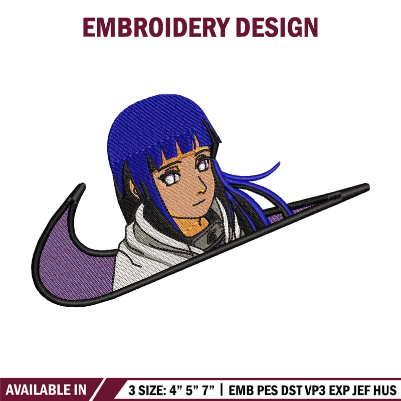 Hyuga Hinata Nike embroidery design, Naruto embroidery, nike design, anime design, anime shirt, Digital download.jpg