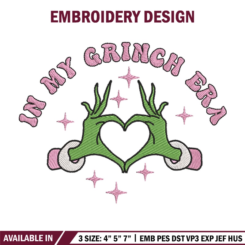 In my Grinch era embroidery design, Grinch embroidery, Chrismas design,Embroidery shirt,Embroidery file,Digital download.jpg