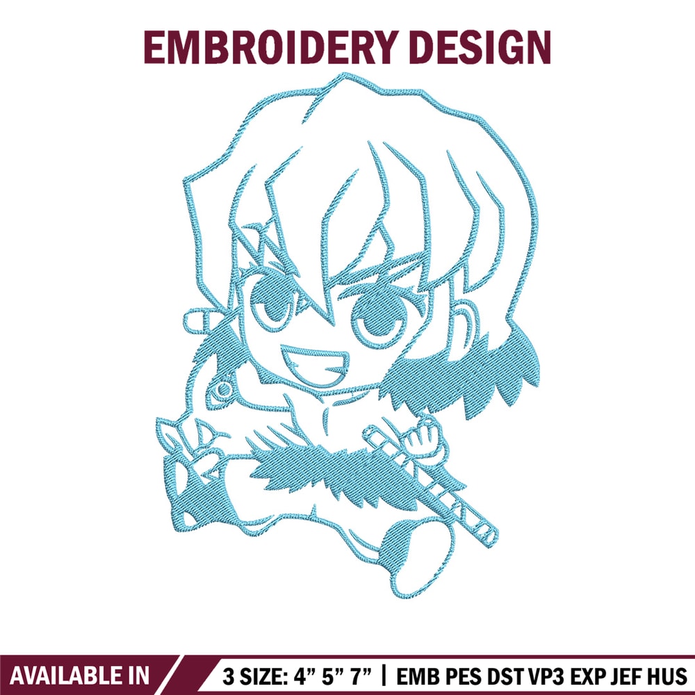 Inosuke chibi Embroidery Design,Demon slayer Embroidery,Embroidery File,Anime Embroidery,Anime shirt, Digital download.jpg