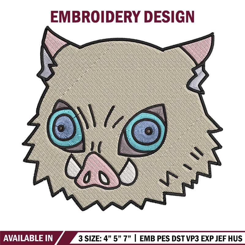 Inosuke sticker Embroidery Design, Demon slayer Embroidery, Embroidery File, Anime Embroidery, Digital download.jpg