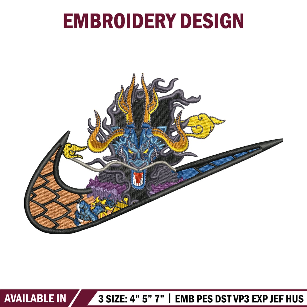 Kaido Nike embroidery design, One Piece embroidery, nike design, anime design, anime shirt, Digital download.jpg