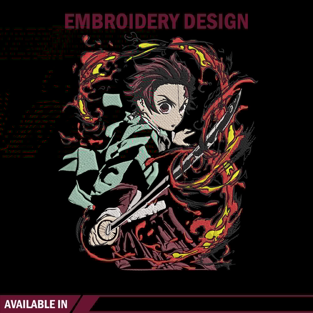 Kamado Tanjiro Embroidery Design, Demon slayer Embroidery, Embroidery File, Anime Embroidery, Digital download..jpg