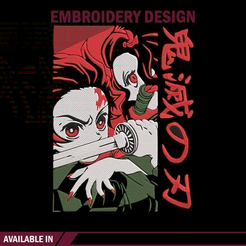 Kamado Tanjiro Embroidery Design, Demon slayer Embroidery, Embroidery File, Anime Embroidery, Digital download.jpg