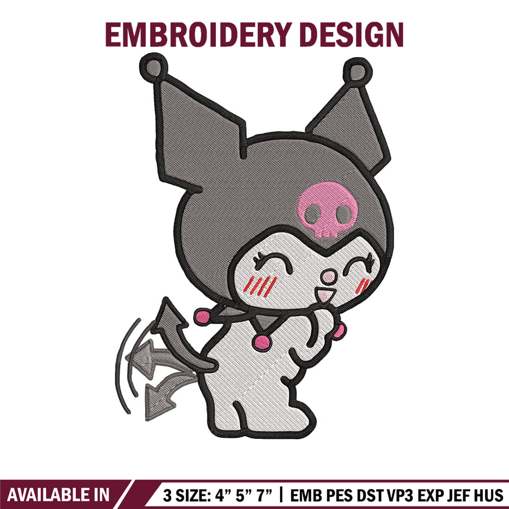 Kuromi sticker Embroidery Design, Hello kitty Embroidery, Embroidery File, Anime Embroidery,Anime shirt,Digital download.jpg