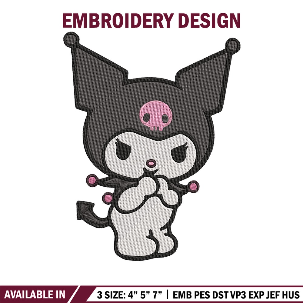 Kuromi sticker Embroidery Design, Hello kitty Embroidery, Embroidery File,Anime Embroidery,Anime shirt,Digital download..jpg