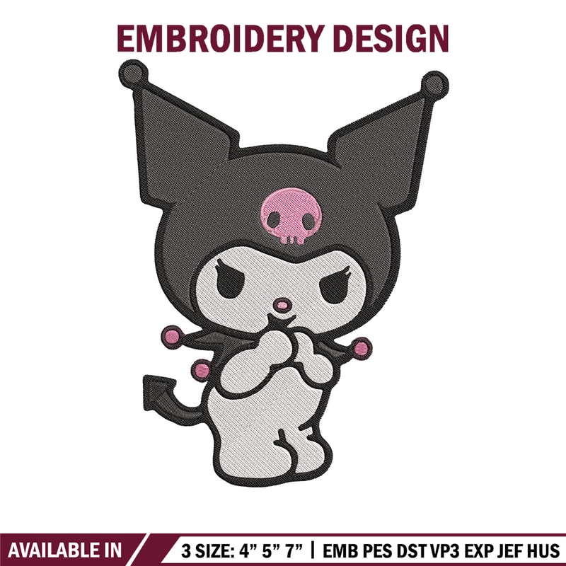 Kuromi sticker Embroidery Design, Hello kitty Embroidery, Embroidery File,Anime Embroidery,Anime shirt,Digital download..jpg